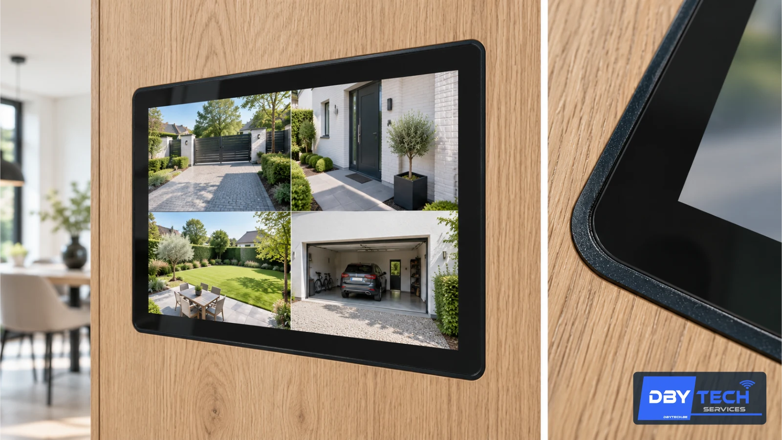 Écrans tactiles encastrés HOME — exemple de présentation