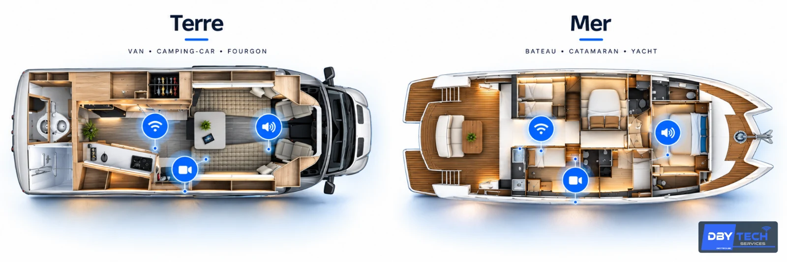 Solutions connectées DBYTECH pour van, camping-car et bateau